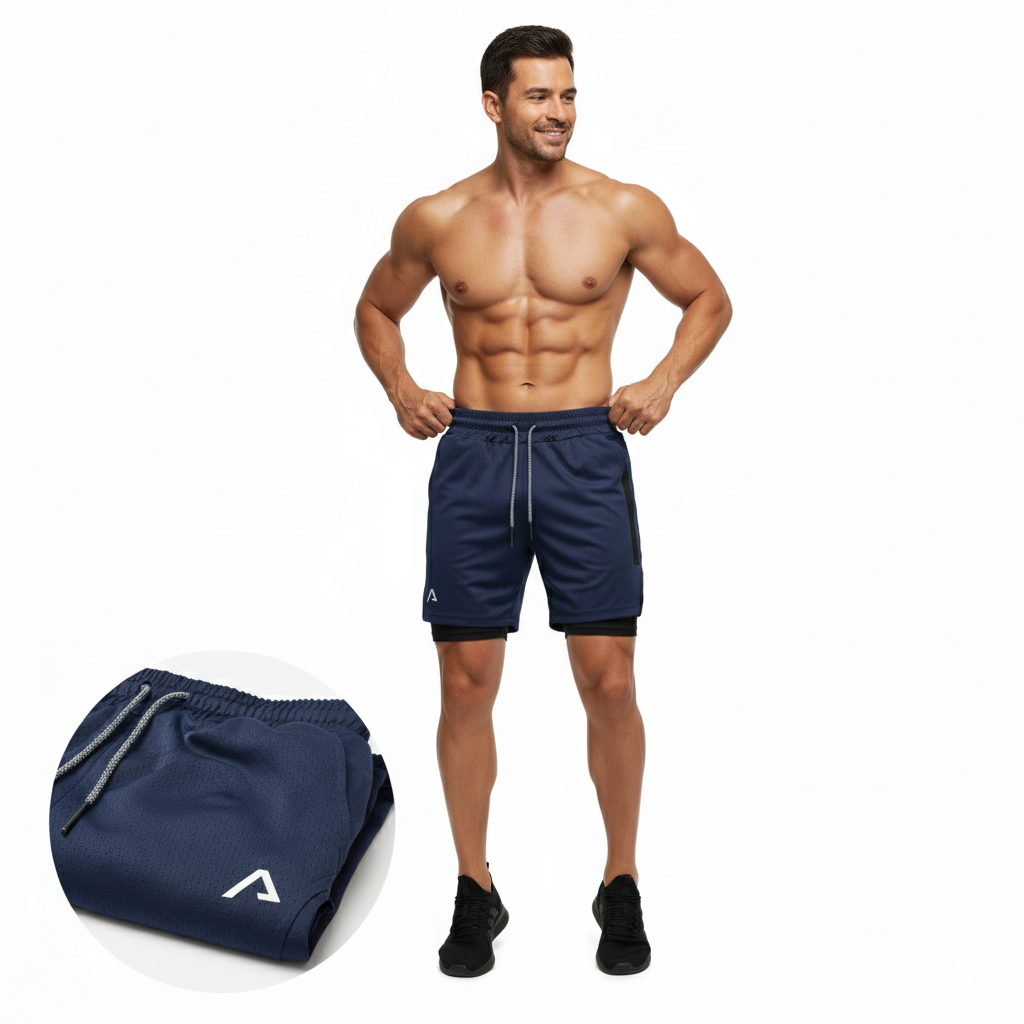 KIT 3 CAMISETAS DRY FIT ALPHA + 3 SHORTS 2 EM 1 DE COMPRESSÃO