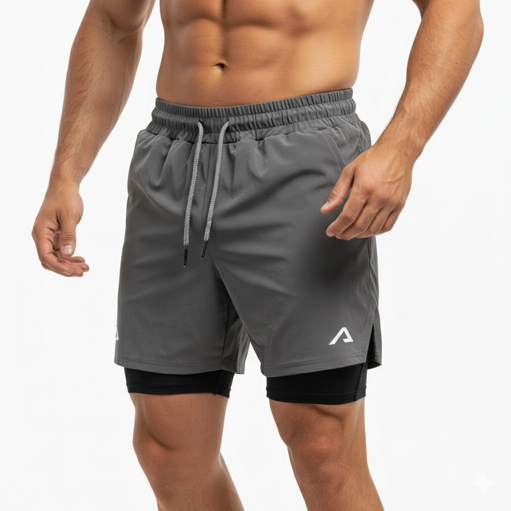 KIT 3 CAMISETAS DRY FIT ALPHA + 3 SHORTS 2 EM 1 DE COMPRESSÃO