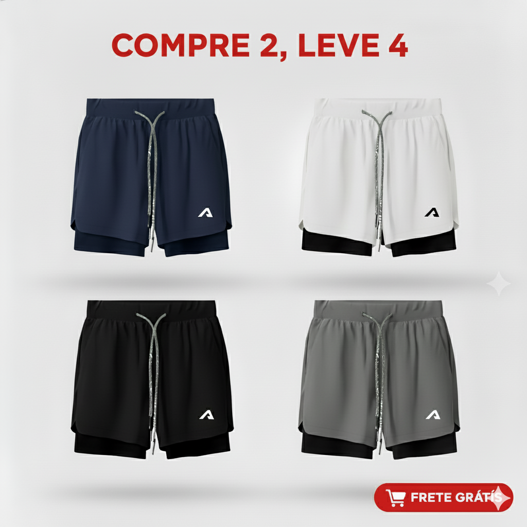 kit 4 Bermudas Academia Masculinas Alpha ProFit  [COMPRE 2 LEVE 4]