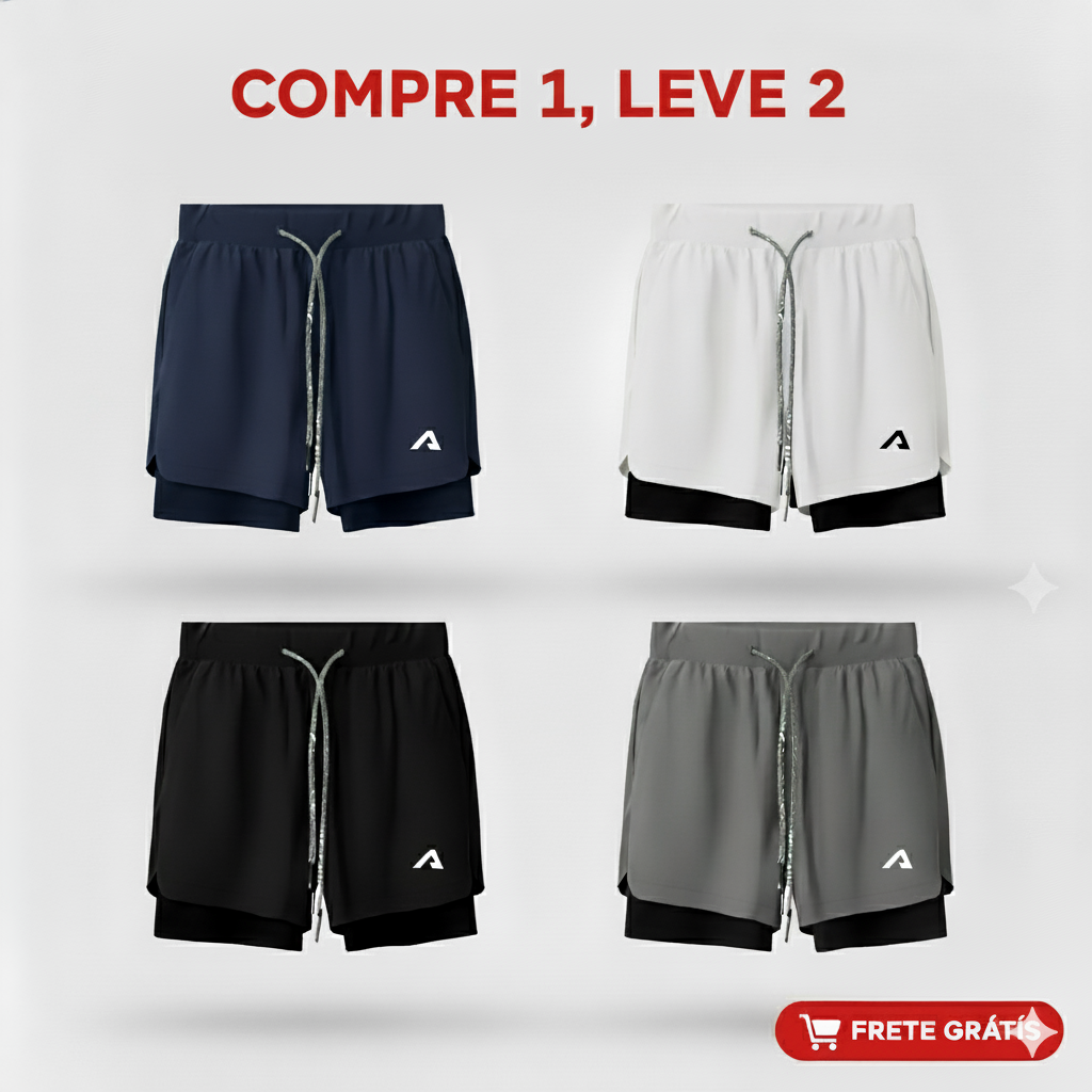 kit 2 Bermudas Academia Masculinas Alpha ProFit  [COMPRE 1 LEVE 2]