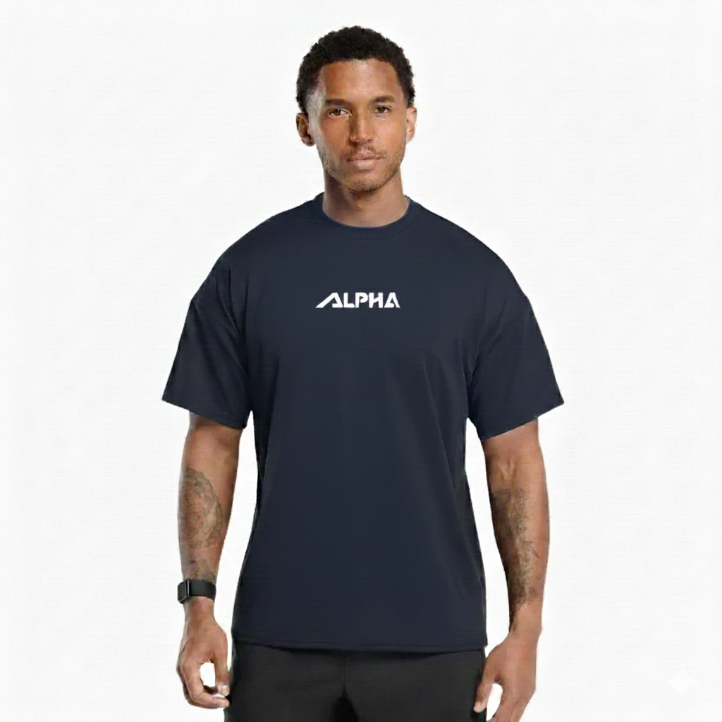 Camiseta Oversized Azul – Alpha Essence