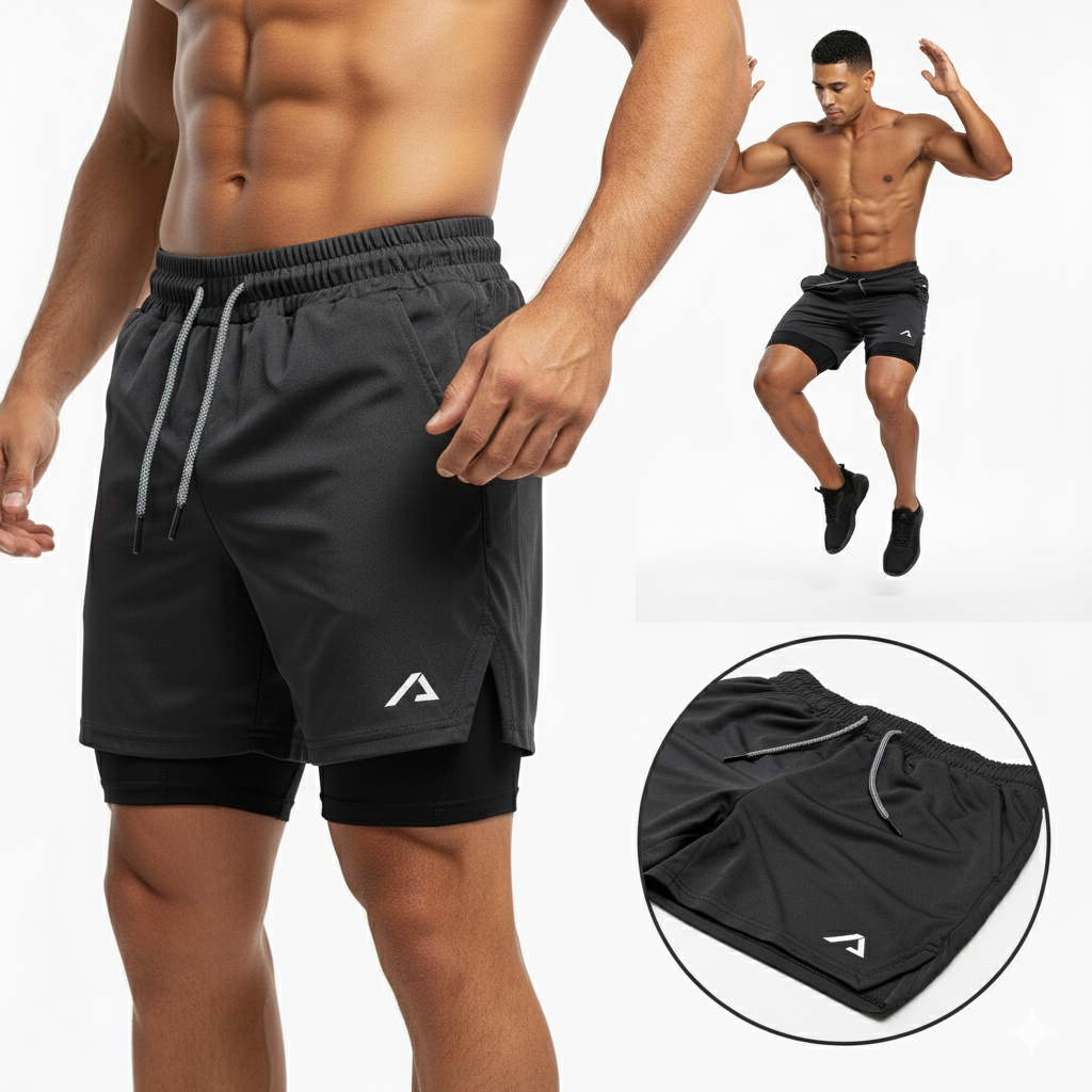 SHORTS DRY-FIT 2 EM 1 DE COMPRESSÃO ALPHA PROFIT