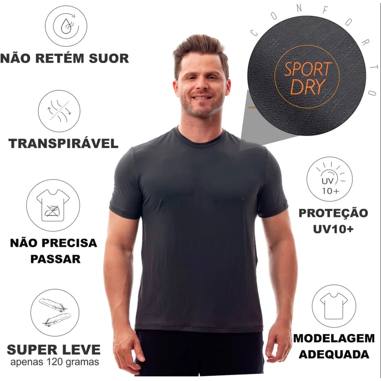 Kit 3 Camisetas Masculina Dry Alpha Co