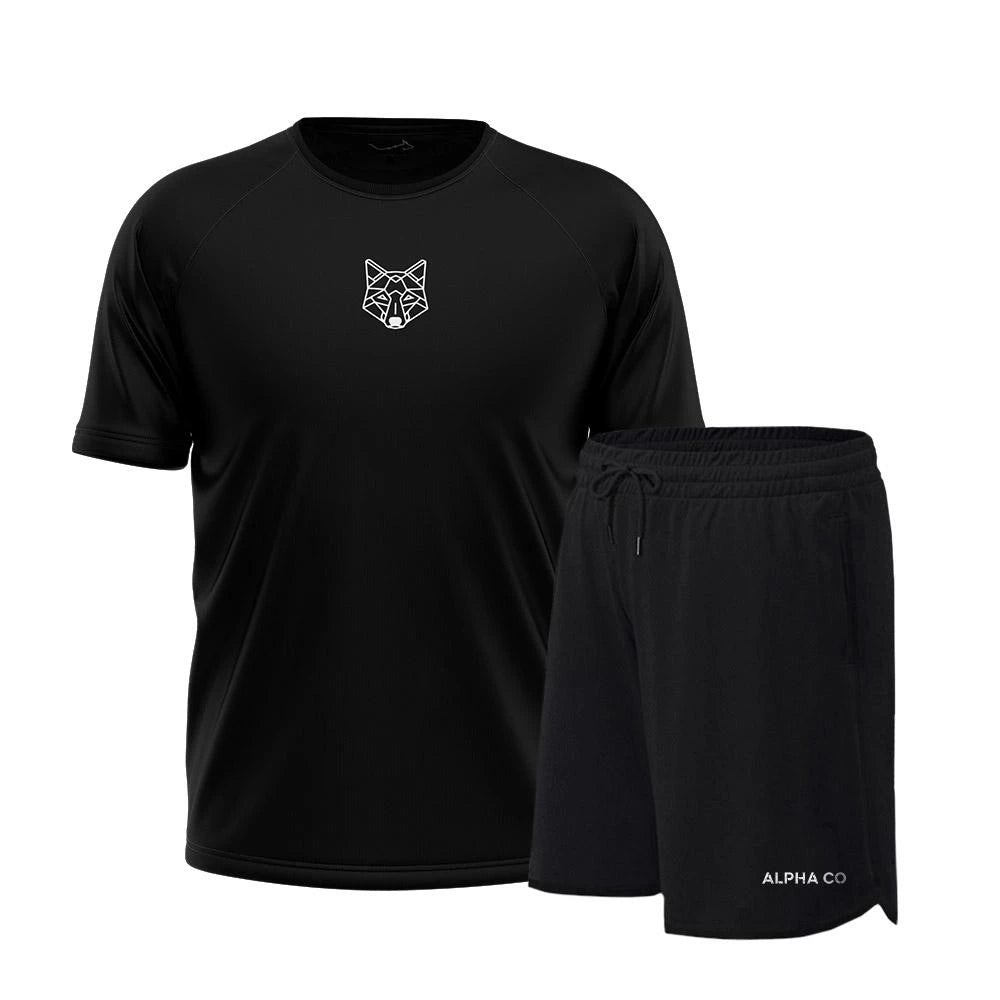 Kit Bermuda+Camiseta Lobo Dry Fitness Academia Alpha Co